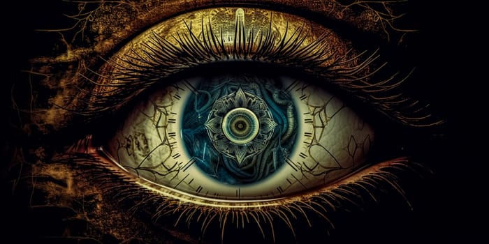 spiritual magical esoteric eye, intuitive vision, made with Generative AI. High quality illustration