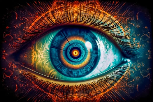 spiritual magical esoteric eye, intuitive vision, made with Generative AI. High quality illustration