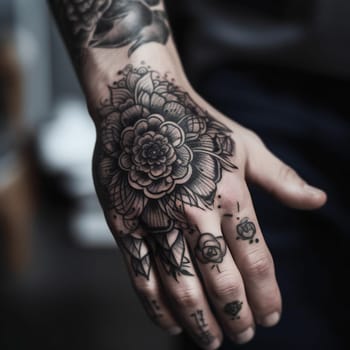 tatoo on male hand and wrist