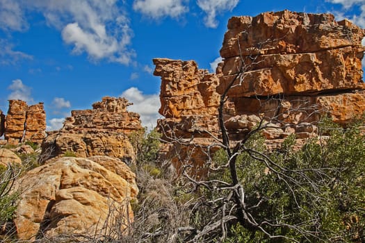 Interesting rock formations at Truitjieskraal in the Cederberg Wilderniss Area, Western Cape, South Africa