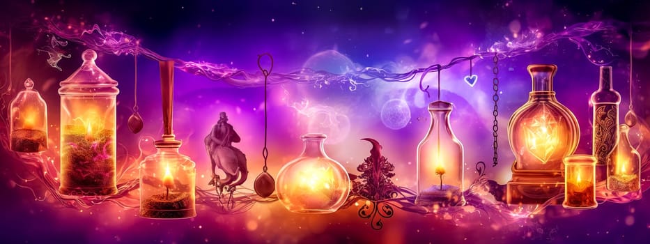 magic abstract esoterica banner, background and wallpaper, made with Generative AI. High quality illustration