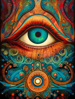 spiritual magical esoteric eye, intuitive vision, made with Generative AI. High quality illustration