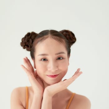 Portrait beautiful Asian Girl over white background