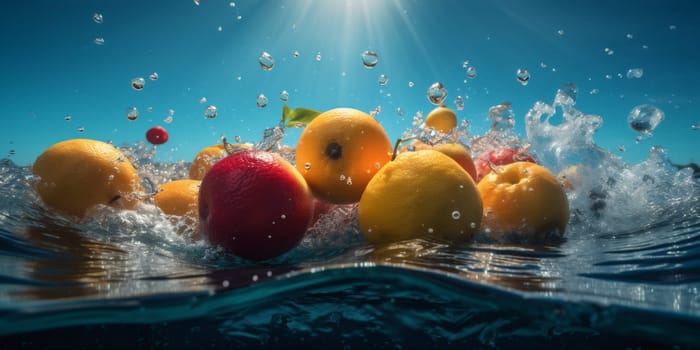 food water sweet berry green drop fresh kiwi background nature bubble vitamin natural healthy diet fruit strawberry clean splash grape black. Generative AI.