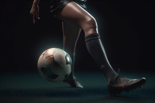 man field football soccer boy ball game competition active victory stadium activity outdoor foot shoe sport kick goal playing person. Generative AI.