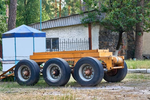an unpowered vehicle towed by another