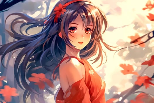 pretty japan girl anime style, made with Generative AI. High quality illustration