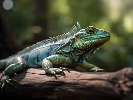 green iguana chilling in the wildness