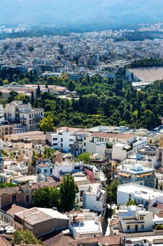 view of Athens with Temple of Zeus Olimpo and Panathenaic stadium