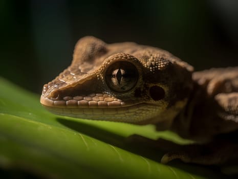 beautiful cyrtodactylus reptile in the wildness