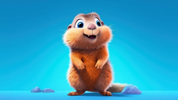 Adorable little cartoon squirrel - generative AI - AI generated