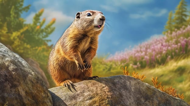 Adorable little cartoon squirrel - generative AI - AI generated