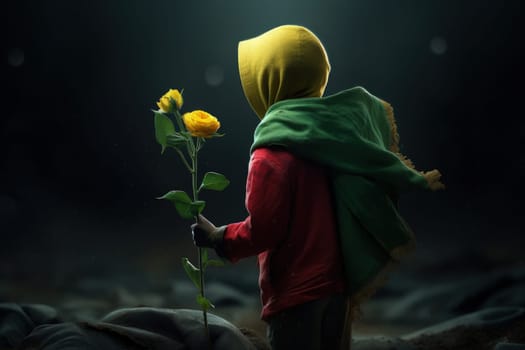The Little Prince. Antoine Marie Roger de Saint Exupery. A timeless classic, a book, a story, for children and adults. Creative reproduction, young man, hero pilot. Generative AI