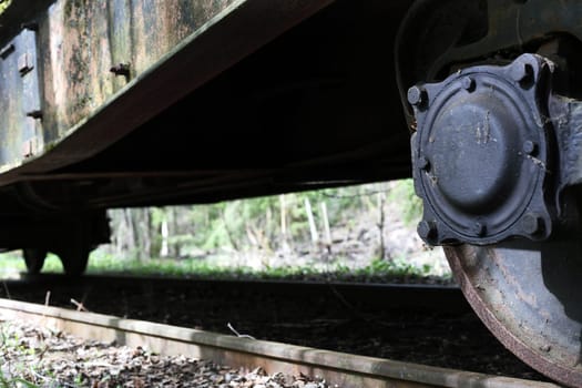 An abandoned old railway in the middle of the forest