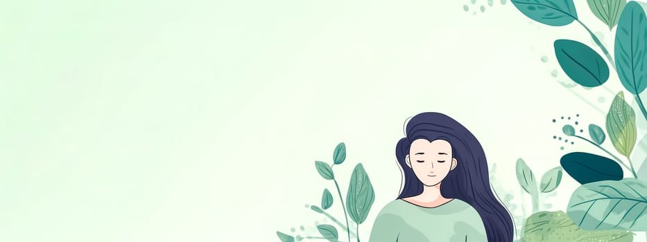 the concept of mental health and well-being in today's fast-paced world. banner with copy space, made with Generative AI. High quality illustration