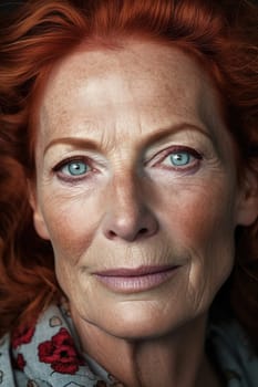 Beautiful redhead mature woman - generative AI - AI generated