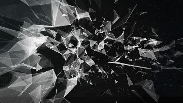 Background 3d grid.Cyber technology Ai tech wire network futuristic wireframe. Artificial intelligence . Cyber security background