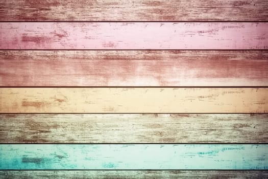 Vintage wooden plank background in pastel colors created with generative AI technology