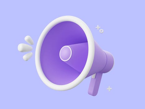 3d cartoon design illustration of megaphone floating isolated icon, special offer promotion banner.