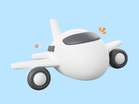 3d icon of Airplane cartoon design illustration.