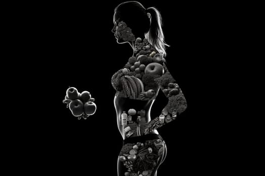 Healthy eating tips. food balance with proper nutrition proportions. Keto diet. Plan your meal. Ketones Healthy balanced food and dieting concept, fitness sport eat, nutrition. Ketosis. Generative AI