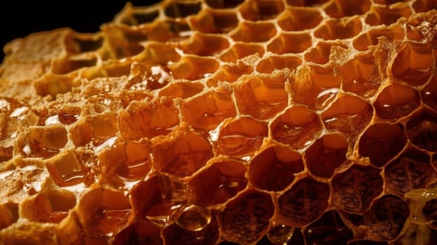 Close up of Honeycomb. Generative AI