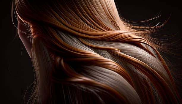 Beautiful long Hair. Beauty woman with luxurious ginger hair. generative ai