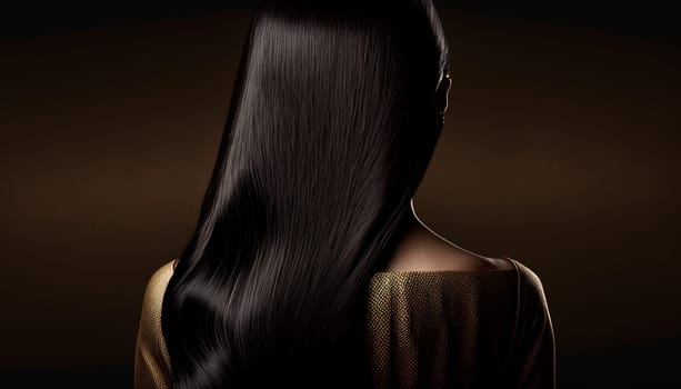 Beautiful long Hair. Beauty woman with luxurious brown hair. generative ai