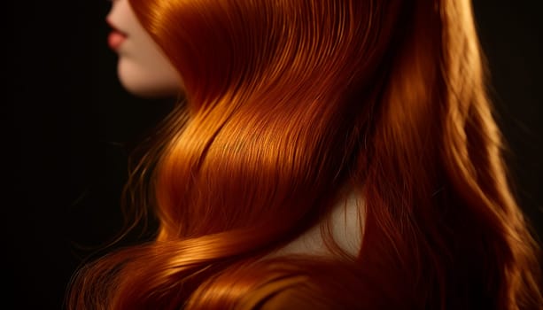 Beautiful long Hair. Beauty woman with luxurious ginger hair. generative ai