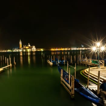 The church of San Giorgio Maggiore in Venice shooting night