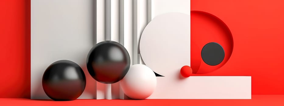 bauhaus style creative banner, made with Generative AI. High quality illustration