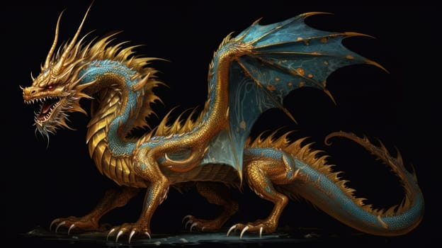 Large, the dragon is a symbol of the new year according to the eastern calendar. AI generated