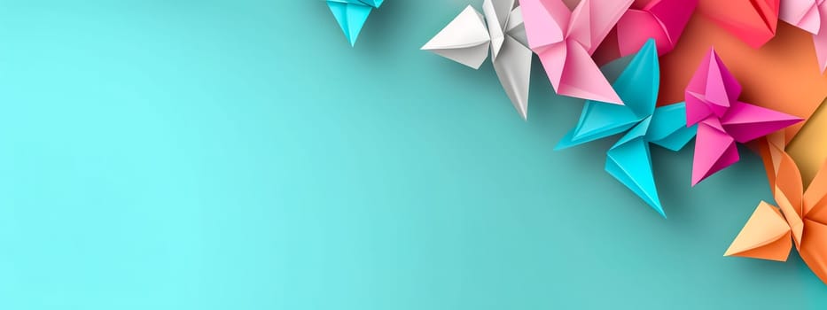 origami art style, banner with copy space, made with Generative AI. High quality illustration