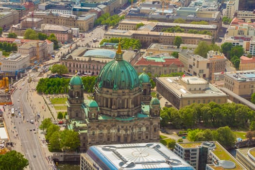 Aerial view of the Museum Island in Berlin.