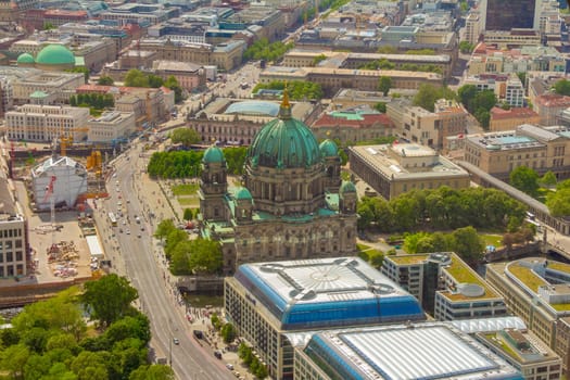 Aerial view of the Museum Island in Berlin.