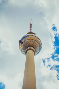 The TV Tower of Berlin that located on the Alexanderplatz