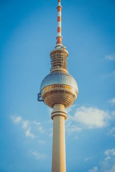 The TV Tower of Berlin that located on the Alexanderplatz