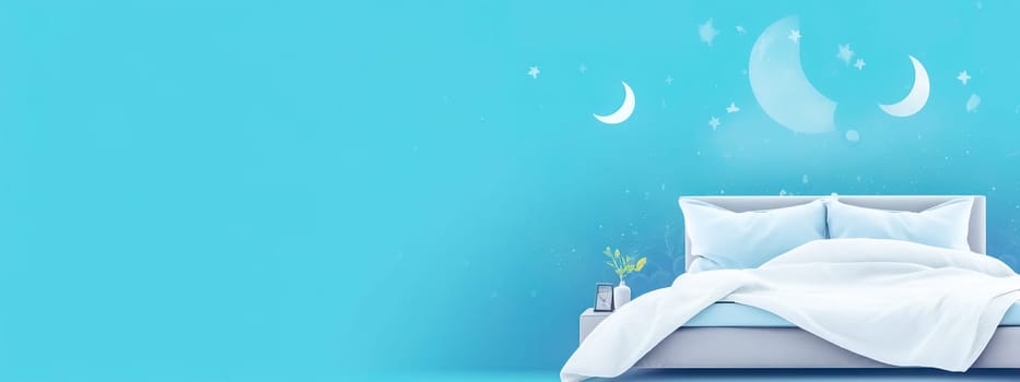 quality sufficient sleep, the concept of a healthy lifestyle, sweet dreams, banner, made with Generative AI. High quality illustration