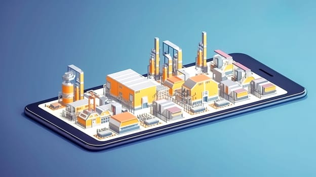 smart home controlled by smartphone, modern technology, made with Generative AI. High quality illustration