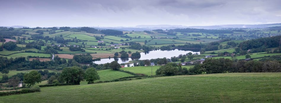 countryside landscape with small lake of river yonne in french morvan