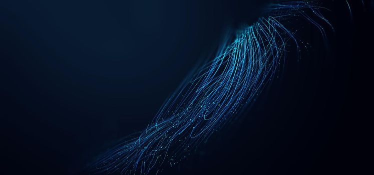 Music abstract background blue. Data technology abstract futuristic illustration. Big data visualization.