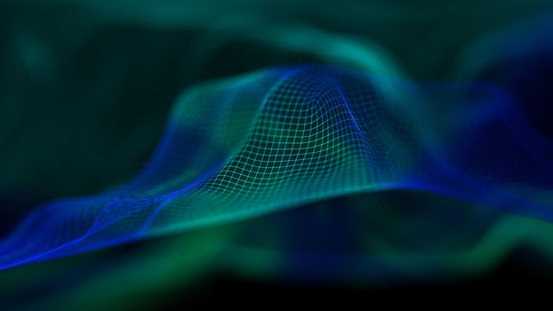 Modern blue technology wave. Led soft focus background.