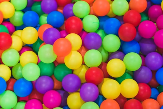 Colorful balls to play / Inside the beautiful children's playground color plastic ball of the game room.