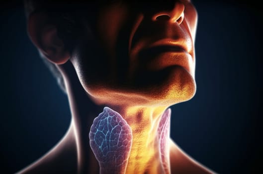 Problems with the thyroid gland. Generative AI. High quality illustration