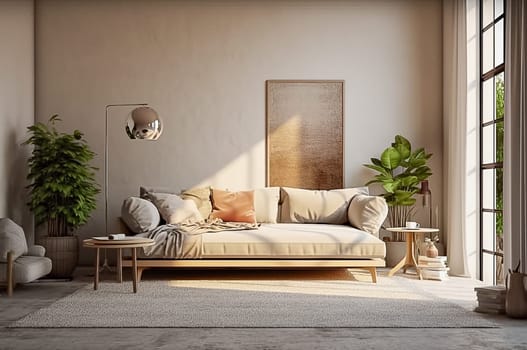 Living room interior in baroque style. Generative AI. High quality photo