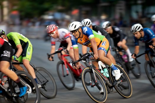 BOISE, IDAHO - July 7, 2021: People racing at the Boise Twilight Criterium