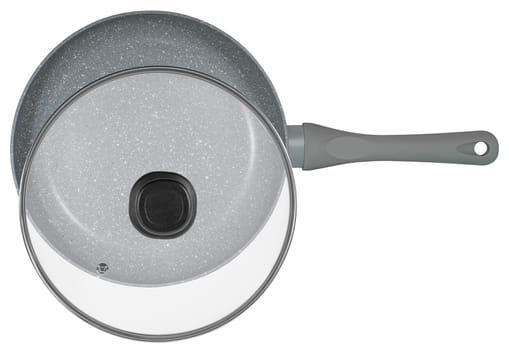 non-stick ceramic frying pan with glass lid white in insulation