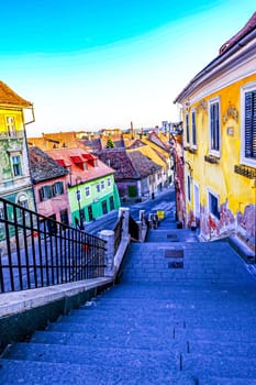 clorful building in old town of Sibiu, Transylvania, Romania, Europe