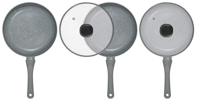 non-stick ceramic frying pan with glass lid white in insulation