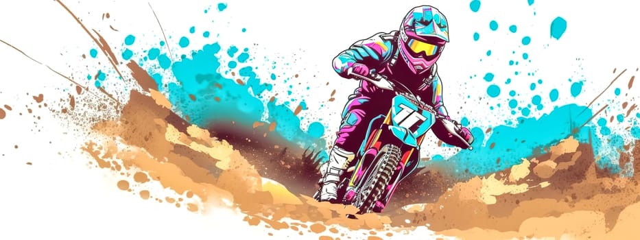 motocross racing, made with Generative AI. High quality illustration